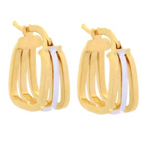 گوشواره طلا 18 عیار زنانه طلای مستجابی مدل حلقه ای مربعی کد 66