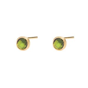 گوشواره طلا 18 عیار زنانه ماوی گالری مدل میخی مارکو دایره زیتون