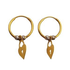 گوشواره طلا 18 عیار زنانه مدل حلقه ای قلبی