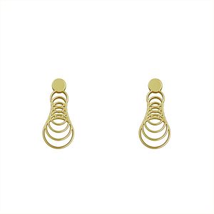 گوشواره طلا 18 عیار زنانه مدوپد مدل دایره حلقه ای کد ga1 12168