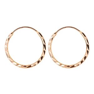گوشواره طلا 18 عیار زنانه وی وی گلد گالری مدل حلقه ای تراش