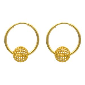 گوشواره طلا 18 عیار زنانه وی وی گلد گالری مدل گوی حلقه ای کد vg30