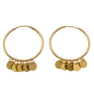 گوشواره طلا 18 عیار زنانه گالری رحمانی مدل حلقه ای پولکی