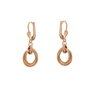 گوشواره طلا 18 عیار زنانه گالری روبی مدل کلیپسی دایره تراش خورده رزگلد