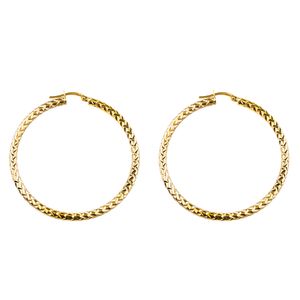 گوشواره طلا 18 عیار گالری طلا باران مدل تراش حلقه ای