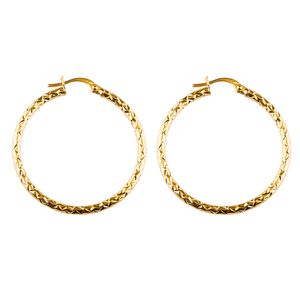 گوشواره طلا 18عیار گالری طلا باران مدل حلقه ای 005