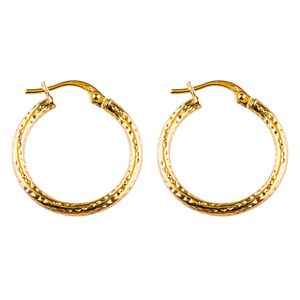 گوشواره طلا 18عیار گالری طلاباران مدل حلقه ای 001