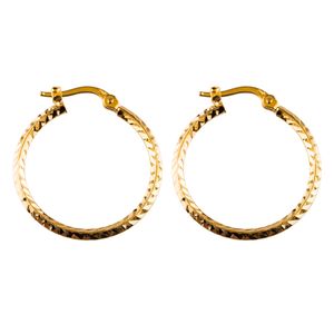 گوشواره طلا 18عیار گالری طلاباران مدل حلقه ای 004