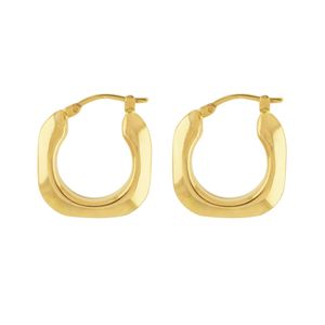 گوشواره طلا حلقه ای 18 عیار زنانه پولک مدل مربع کد os001