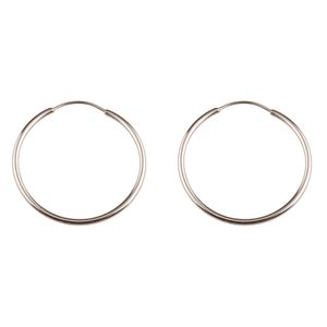 گوشواره طلا سفید 18 عیار گالری طلا باران مدل حلقه ای ساده
