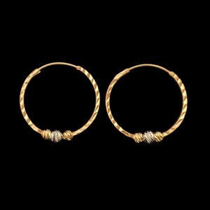گوشواره طلا کم اجرت 18 عیار زنانه طلا و شمش برلیان مدل حلقه ای کد 12