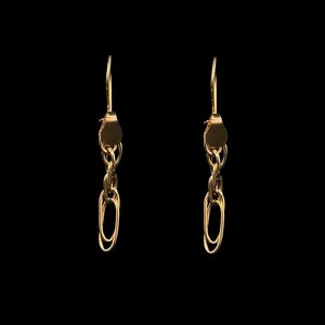 گوشواره طلا کم اجرت 18 عیار زنانه مدل شنل هرمس کد b30 07