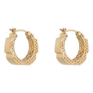 گوشواره طلا کم اجرت 18عیار زنانه گلدم مدل پنج ضلعیe 3070061
