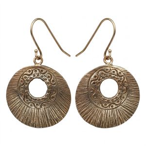 گوشواره عصایی نقره زنانه مدل  سنتی دایره‌ای