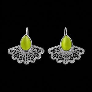 گوشواره عصایی نقره زنانه مدل طاووس