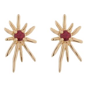 گوشواره میخی طلا 18 عیار زنانه تاج مدل r392