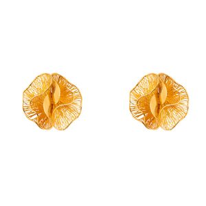 گوشواره میخی طلا 18 عیار زنانه درنیتا گلد مدل گل فیوژن