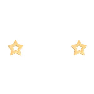 گوشواره میخی طلا 18 عیار زنانه سایا گلد مدل ستاره تو خالی