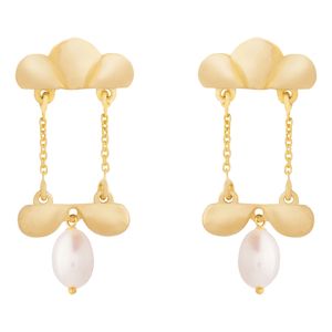 گوشواره میخی طلا 18 عیار زنانه کیا گالری مدل طاق مروارید کد ae330