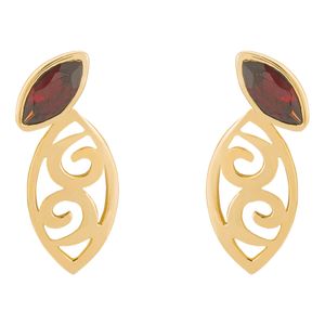 گوشواره میخی طلا 18 عیار زنانه کیا گالری مدل مارکیز رژ کد ae071