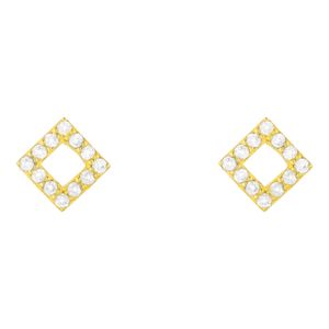 گوشواره میخی طلا 18 عیار زنانه کیا گالری مدل مربع کد em327