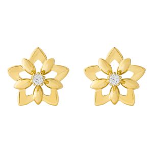 گوشواره میخی طلا 18 عیار زنانه کیا گالری مدل گل کد em160