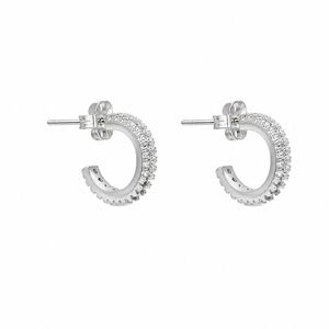 گوشواره میخی نقره زنانه ابرا مدل دو لاین eadg 000020001