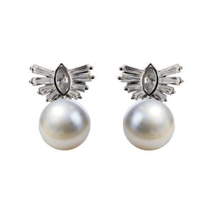 گوشواره میخی نقره زنانه مدل dropping pearl