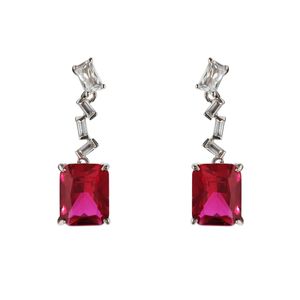 گوشواره میخی نقره زنانه مدل mixed ruby