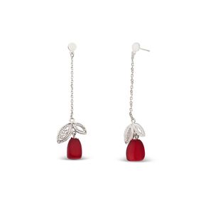 گوشواره میخی نقره زنانه مدل دانه انار