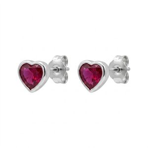 گوشواره میخی نقره زنانه مدل قلبی