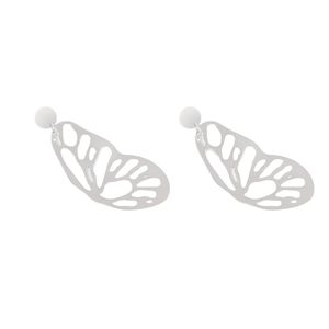 گوشواره میخی نقره زنانه پرسته مدل بال پروانه wes7