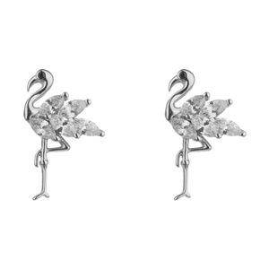 گوشواره نقره آی جواهر طرح فلامینگو کد 77295sgu