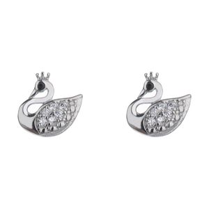 گوشواره نقره آی جواهر طرح قو کد 77294sgu