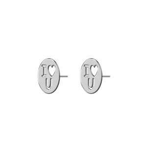 گوشواره نقره ترمه 1 طرح آی لاو یو کد e225