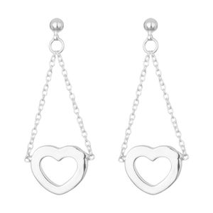گوشواره نقره زنانه طرح قلب کد zb e16