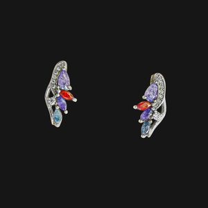 گوشواره نقره زنانه مدل آمیتیست کد 002