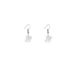 گوشواره نقره زنانه هایکا طرح دوستت دارم مدل n.ha749
