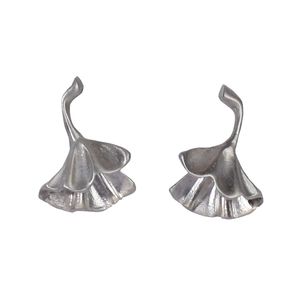 گوشواره نقره فر گالری مدل برگ نیلوفر مرداب کد pz00005e