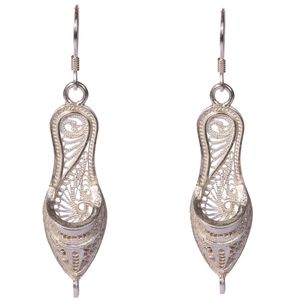 گوشواره نقره ملیله طرح چارق کد rm16