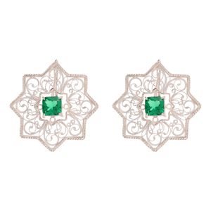 گوشواره نقره میخی زنانه مدل شمسه