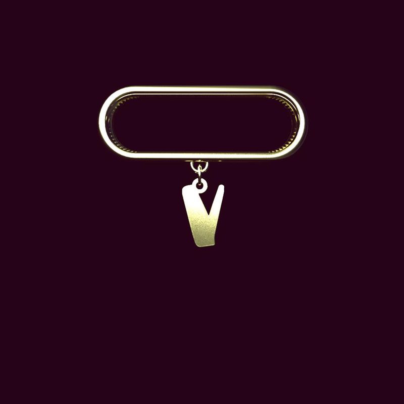 آویز ساعت طلا 18 عیار زنانه مدوپد مدل حرف v کد sl1 1353