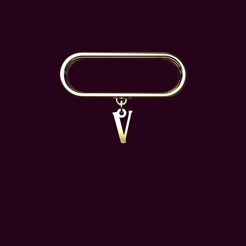 آویز ساعت طلا 18 عیار زنانه مدوپد مدل حرف v کد sl1 1660