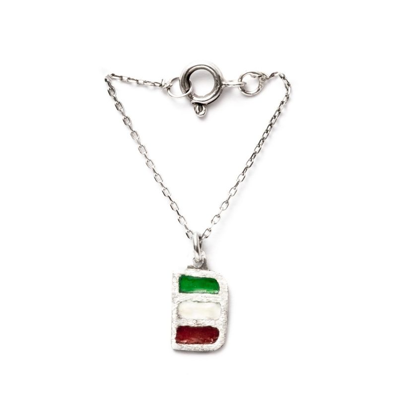 آویز ساعت نقره طرح پرچم ایران کد caa011
