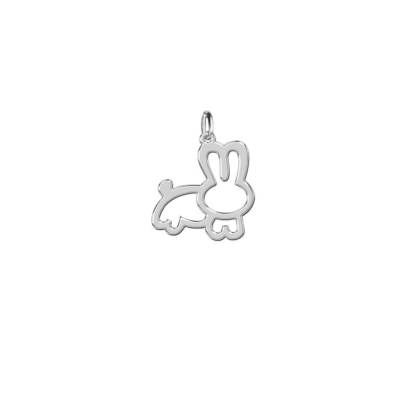 آویز گردنبند نقره ترمه 1 طرح خرگوش کد e159