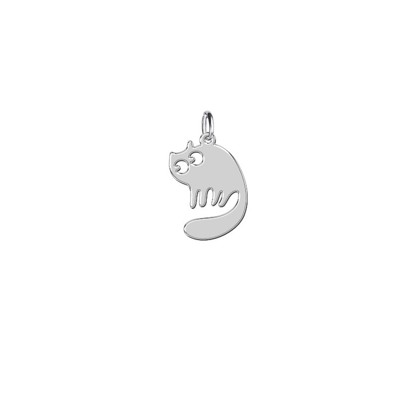 آویز گردنبند نقره ترمه 1 طرح گربه کد e163