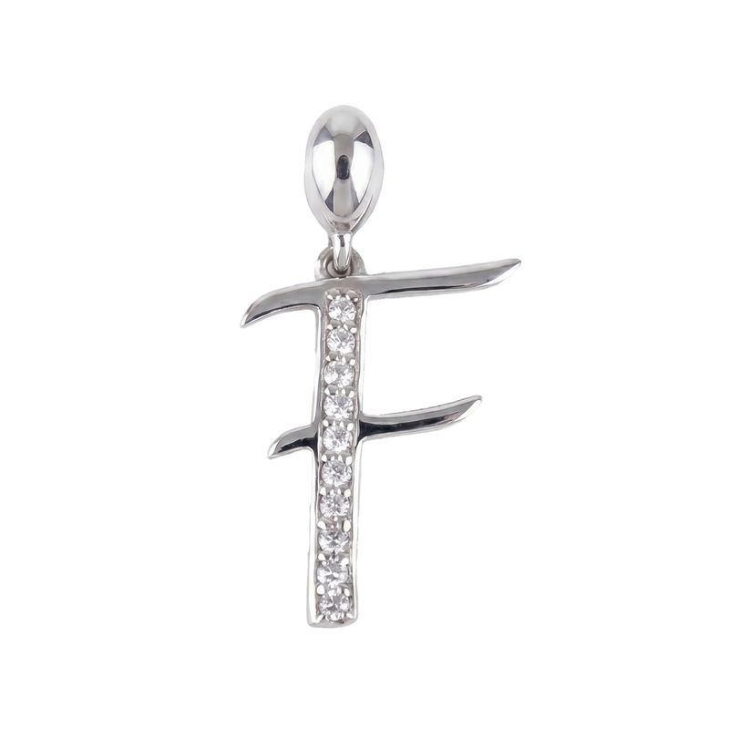 آویز گردنبند نقره زنانه مدل 2585s0131 طرح حرف f