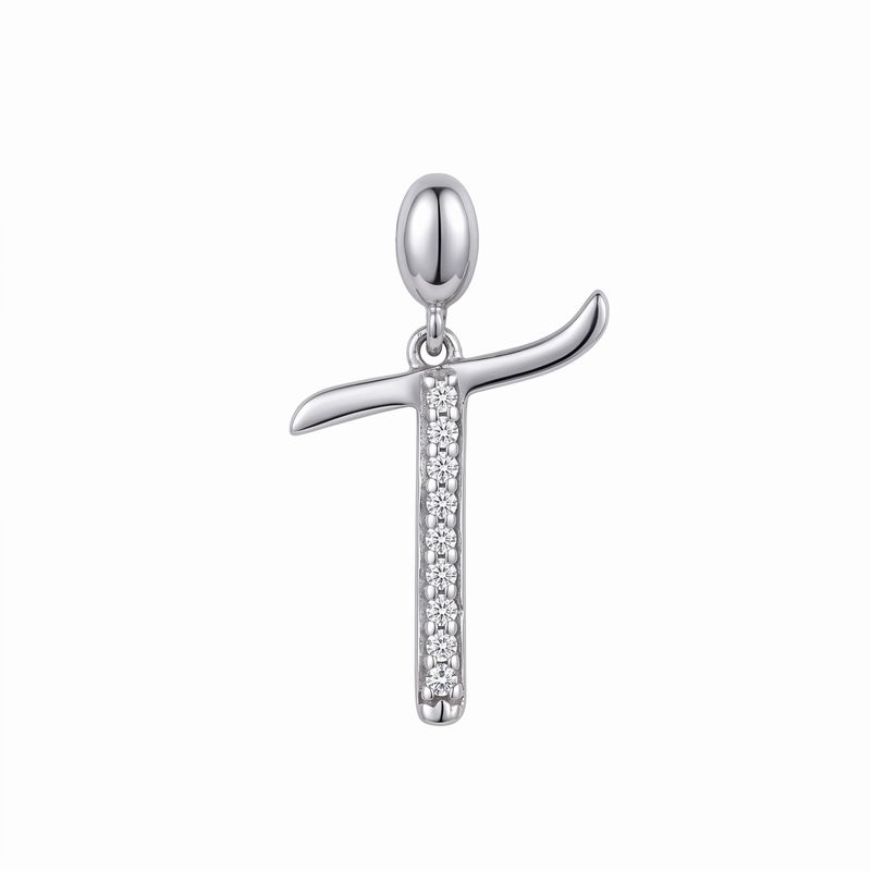 آویز گردنبند نقره زنانه مدل 2585s0133 طرح حرف t