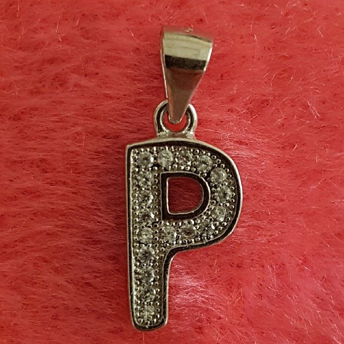 آویز گردنبند نقره زنانه مدل حرف p کد x33