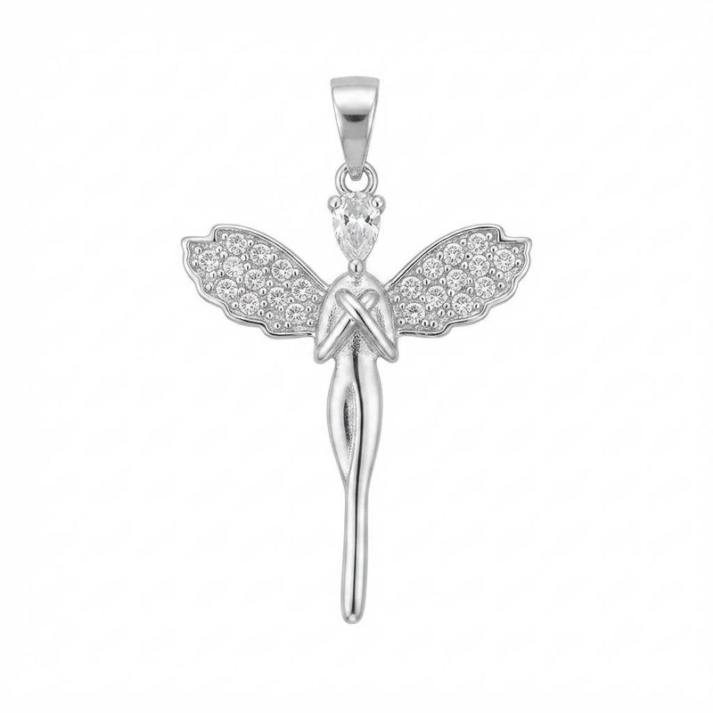 آویز گردنبند نقره زنانه مدل فرشته a.z12201